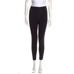 Burberry Authentic Solid Black Lamb Leather High Rise Skinny Dress Pants 2 Xs